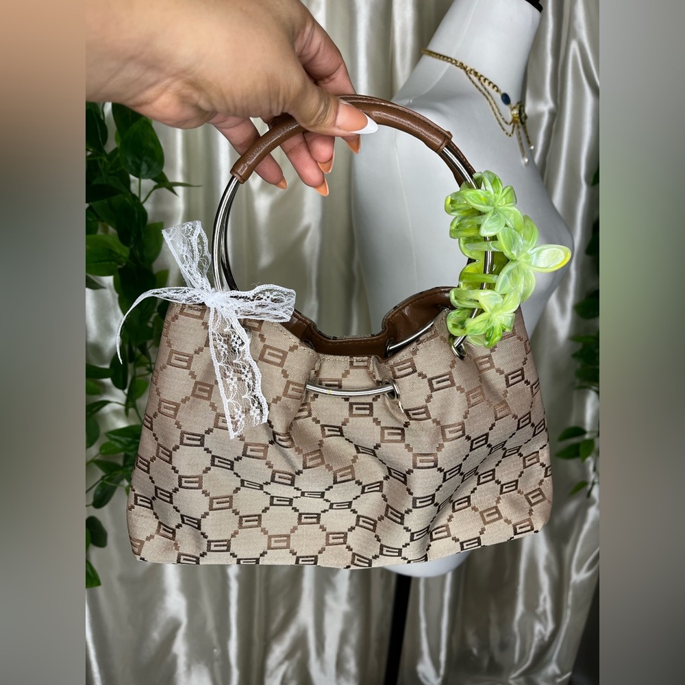 Elegant Beige Patterned Women's Bag